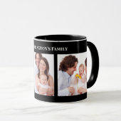 Custom 3 Sections Family Foto Collage Black Frame Tasse (VorderseiteRechts)