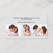 Custom 3 Sections Family Foto Collage Black Frame Visitenkarte (Rückseite)