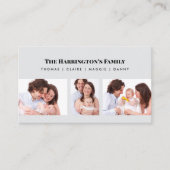 Custom 3 Sections Family Foto Collage Black Frame Visitenkarte (Vorderseite)