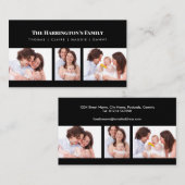 Custom 3 Sections Family Foto Collage Black Frame Visitenkarte (Vorne/Hinten)