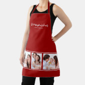 Custom 3 Sections Family Foto Collage Red Frame Schürze (InSitu)