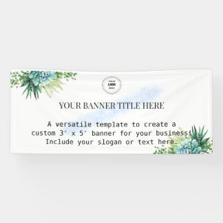 Custom 3' x 5' Succulent Green Business Banner