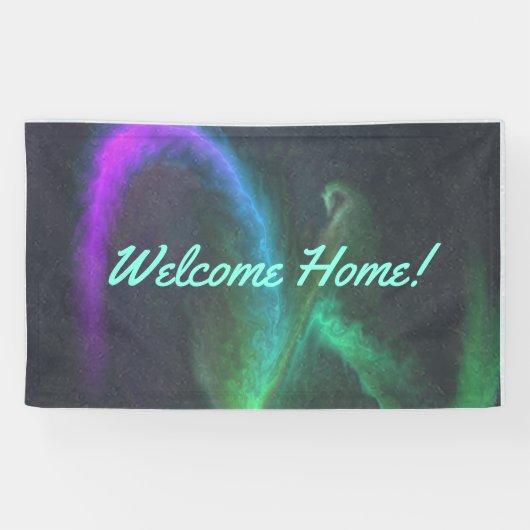 Custom 3' x 5' Welcome Zuhause Vinyl Banner - Pers (Horizontal)