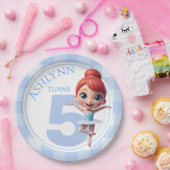 Custom 3D Cute Blue Ballerina Girls Birthday | Pappteller (Party)