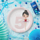 Custom 3D Niedlich Red Ballerina für Mädchen Gebur Pappteller (Party)