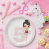 Custom 3D Niedlich Red Ballerina für Mädchen Gebur Pappteller (Party)