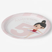 Custom 3D Niedlich Red Ballerina für Mädchen Gebur Pappteller (Schrägansicht)