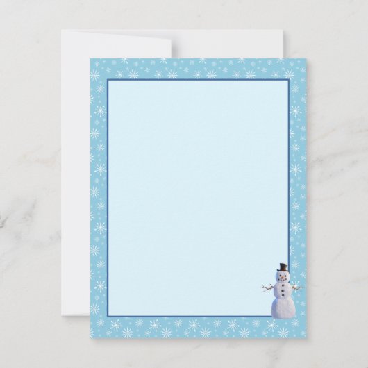 Custom 3D Snowman Weihnachtskarte Dankeskarte (Rückseite)