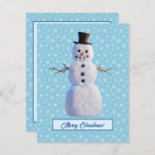 Custom 3D Snowman Weihnachtskarte Dankeskarte (Vorne/Hinten)