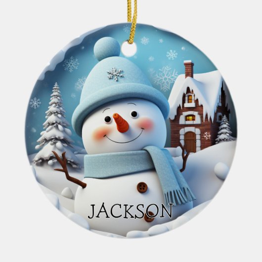 Custom 3D Snowman Weihnachtsschmuck (Vorne)