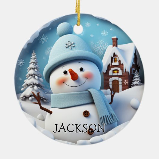 Custom 3D Snowman Weihnachtsschmuck (Hinten)