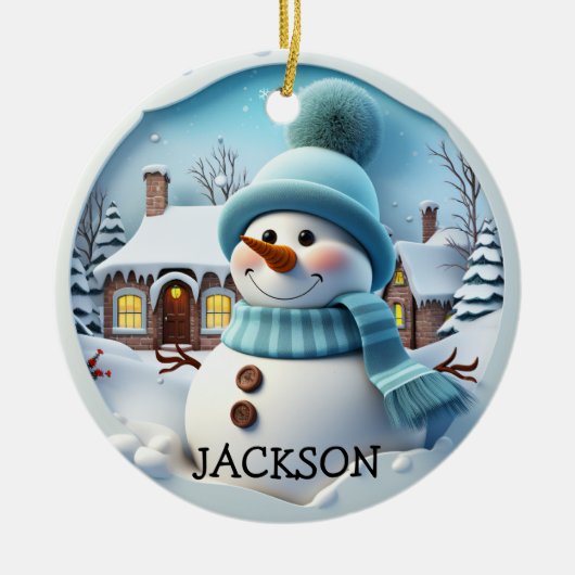 Custom 3D Snowman Weihnachtsschmuck (Vorne)