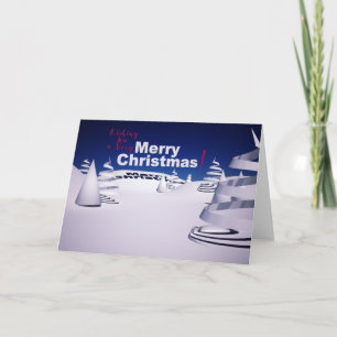Custom 3D SNOWY MERRY CHRISTMAS SEASON'S GREETING Feiertagskarte