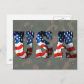 CUSTOM 3D USA Patriotic Postcards & Stationery Postkarte (Vorne/Hinten)