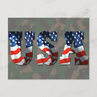 CUSTOM 3D USA Patriotic Postcards & Stationery Postkarte