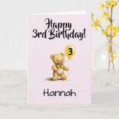 Custom 3rd Birthday Congratulations, Personalized Karte (Gelbe Blume)