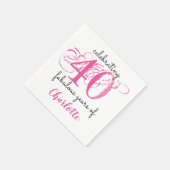 Custom 40 fabelhafte Typografie rosa Papier Napkin Serviette (Ecke)