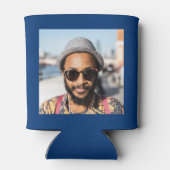 Custom 40. Geburtstag Blue Gold mit Foto Dosenkühler (Rückseite)