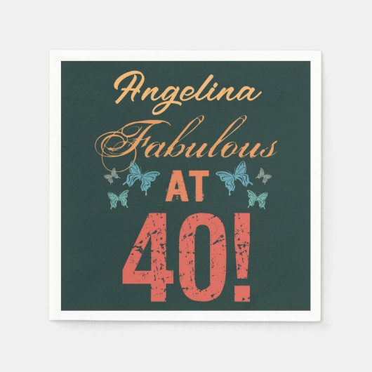 Custom 40. Geburtstag Fabulous Serviette (Vorderseite)