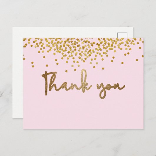 Custom 40. Geburtstag Gold Konfetti Blush Pink Postkarte (Vorne/Hinten)