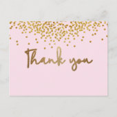 Custom 40. Geburtstag Gold Konfetti Blush Pink Postkarte (Vorderseite)