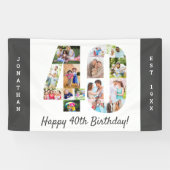 Custom 40. Geburtstag Party FotoCollage Banner (Horizontal)