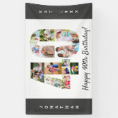 Custom 40. Geburtstag Party FotoCollage Banner (Vertikal)