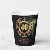 Custom 40. Geburtstag Vegas Stil Pappbecher (Vorderseite)