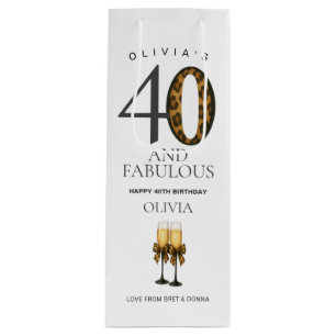 Custom 40. Geburtstag Wein oder Champagner Geschen Geschenktüte Für Weinflaschen