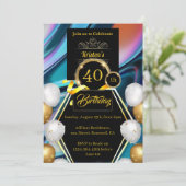 Custom 40. Geburtstagseinladung Einladung (Stehend Vorderseite)