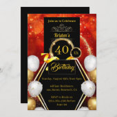 Custom 40. Geburtstagseinladung Einladung (Vorne/Hinten)