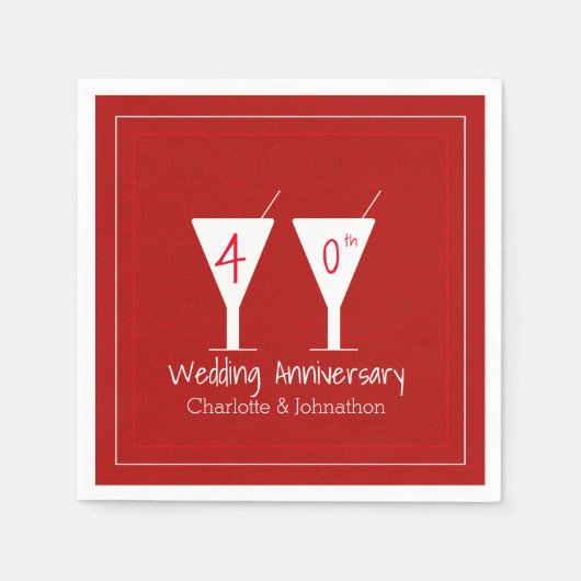 Custom 40. Ruby Hochzeitssaal Serviette (Vorderseite)