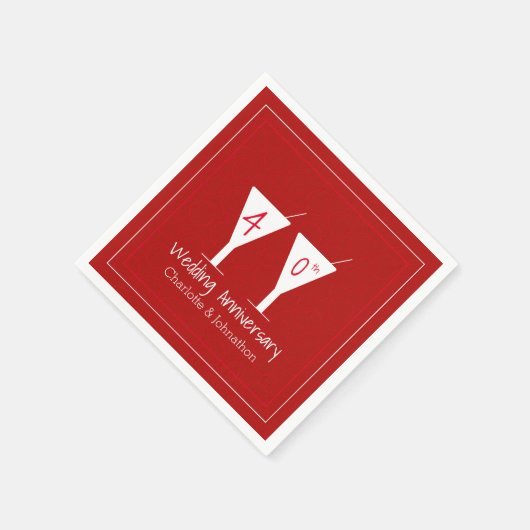 Custom 40. Ruby Hochzeitssaal Serviette (Ecke)