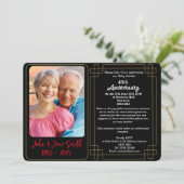 Custom 40 th Ruby Jubilee Anniversary Einladung (Stehend Vorderseite)