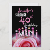 Custom 40. ÜBERRASCHUNG Geburtstagsparty Einladung (Vorne/Hinten)