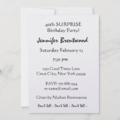 Custom 40. ÜBERRASCHUNG Geburtstagsparty Einladung (Rückseite)
