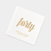 Custom 40. Wiedersehen Modern Gold Foil Napkins Servietten Mit Folie (Links)