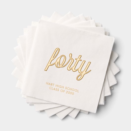 Custom 40. Wiedersehen Modern Gold Foil Napkins Servietten Mit Folie (Insitu (Gestapelt))