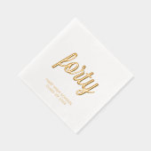 Custom 40. Wiedersehen Modern Gold Foil Napkins Servietten Mit Folie (Rechts)