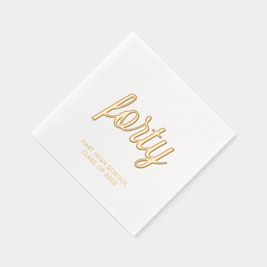 Custom 40. Wiedersehen Modern Gold Foil Napkins Servietten Mit Folie (Rechts)