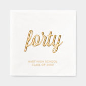 Custom 40. Wiedersehen Modern Gold Foil Napkins Servietten Mit Folie (Vorderseite)
