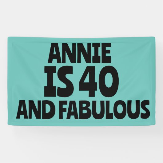 CUSTOM 40TH BIRTHDAY FABULOUS PARTY BANNER (Horizontal)