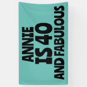 CUSTOM 40TH BIRTHDAY FABULOUS PARTY BANNER (Vertikal)