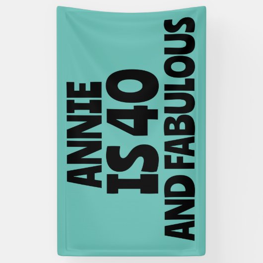 CUSTOM 40TH BIRTHDAY FABULOUS PARTY BANNER (Vertikal)
