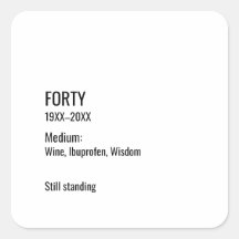 Custom 40th Birthday Funny Museum Label Chic