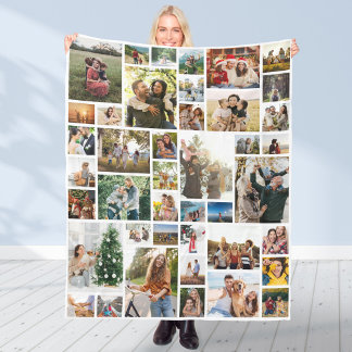 Custom 42 Foto Collage Fleecedecke