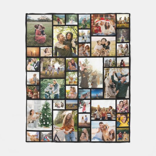 Custom 42 Foto Collage Fleecedecke (Vorderseite)