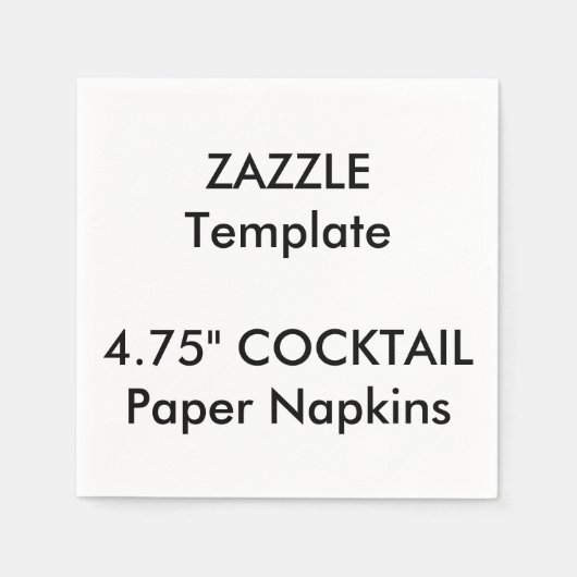 Custom 4.75" COCKTAIL Disposable Paper Napkins Serviette (Vorderseite)