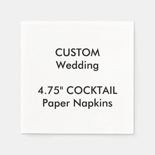 Custom 4.75" COCKTAIL Disposable Paper Napkins Serviette (Vorderseite)