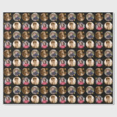 Custom 4 Circle Photo Collage Black And Gold Geschenkpapier (Flach)